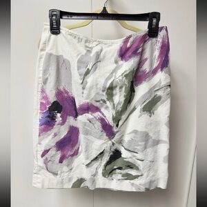 Dries Van Noten Vintage Watercolor Cotton Skirt